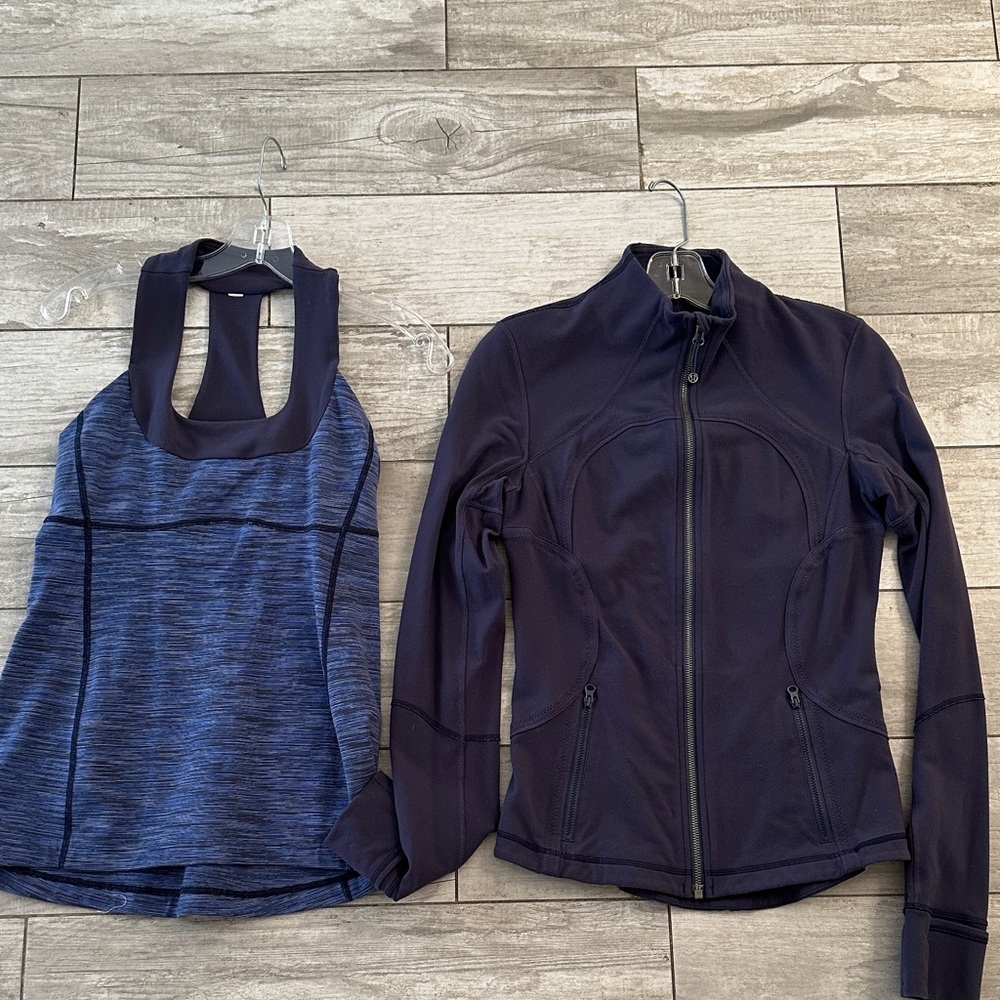 lululemon athletica Navy/Blue Tank and Jacket Set